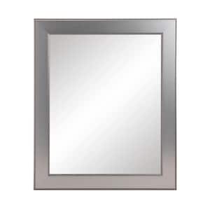 Medium Rectangle Silver Modern Mirror (32 in. H x 27 in. W)