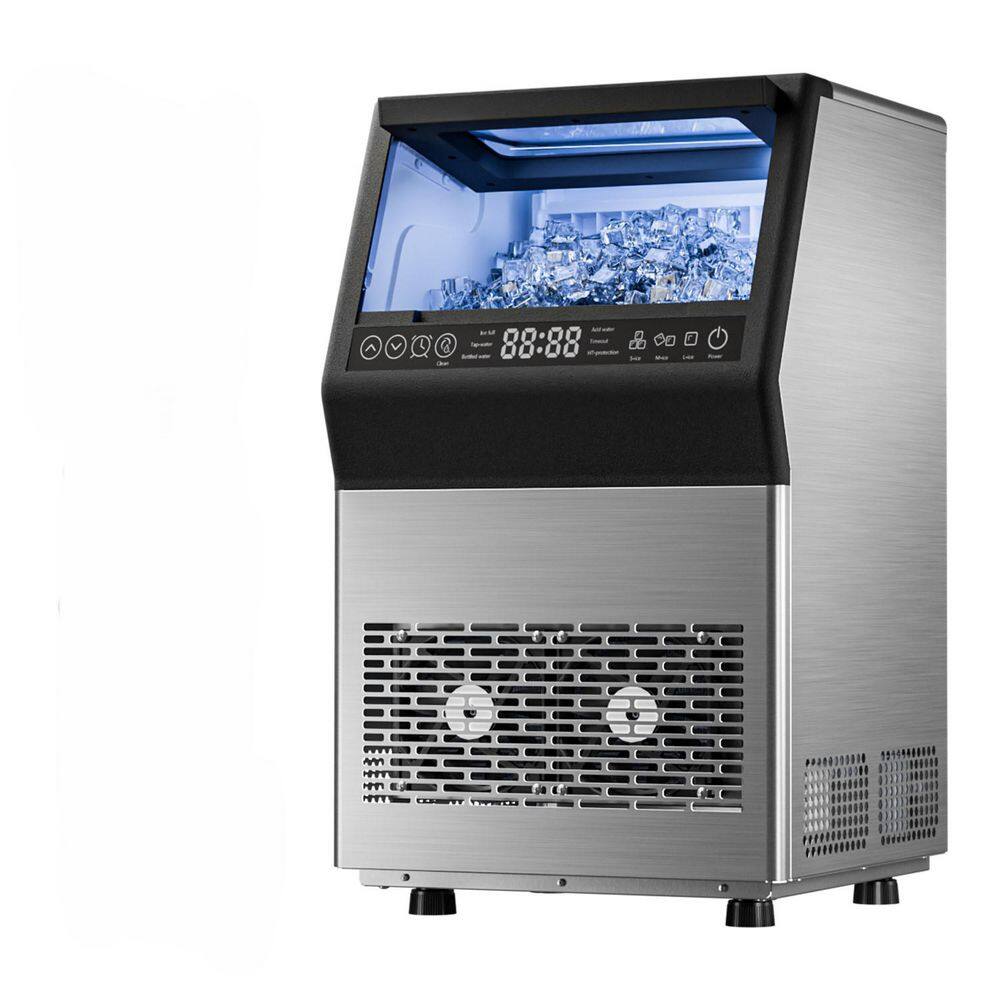 14.17 in. 80 lb./24H Full Size cubes Freestanding Commercial Ice Maker in Stainless Steel with Dual Water Supply Options price history on PriceWatchPro
