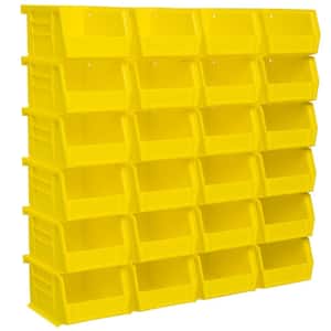 AkroBin 4.1 in. 10 lbs. Storage Tote Bin in Yellow with 0.2 Gal. Storage Capacity (24-Pack)