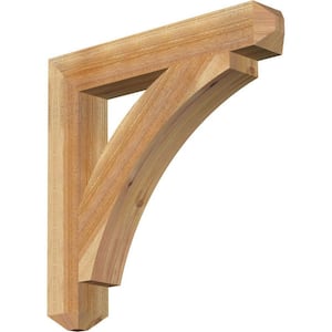 4 in. x 26 in. x 26 in. Western Red Cedar Thorton Craftsman Rough Sawn Bracket