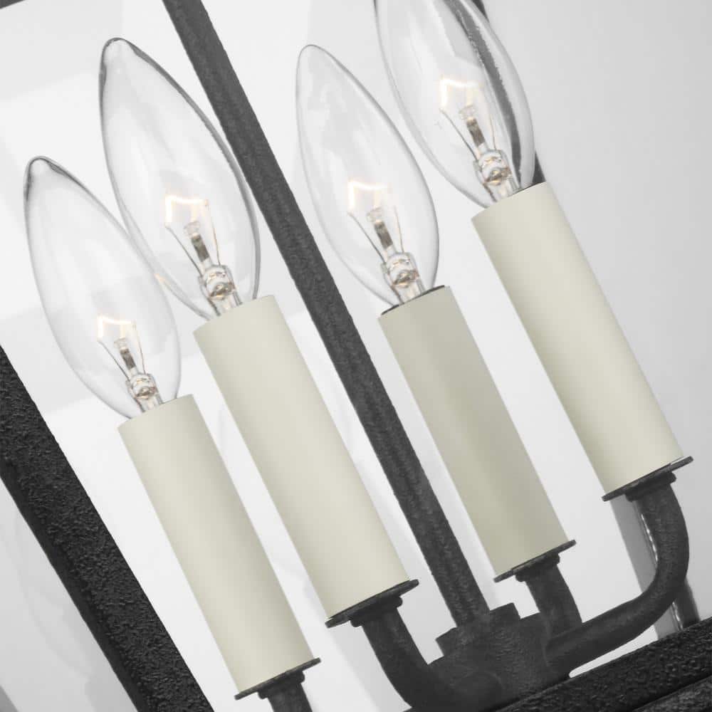 Falmouth Black Glass and Bronze Outdoor Hanging Lantern