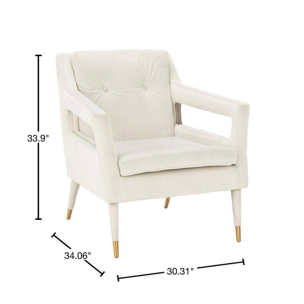 Elegant Silver Velvet Wood Accent Chair with Gold-Capped Legs