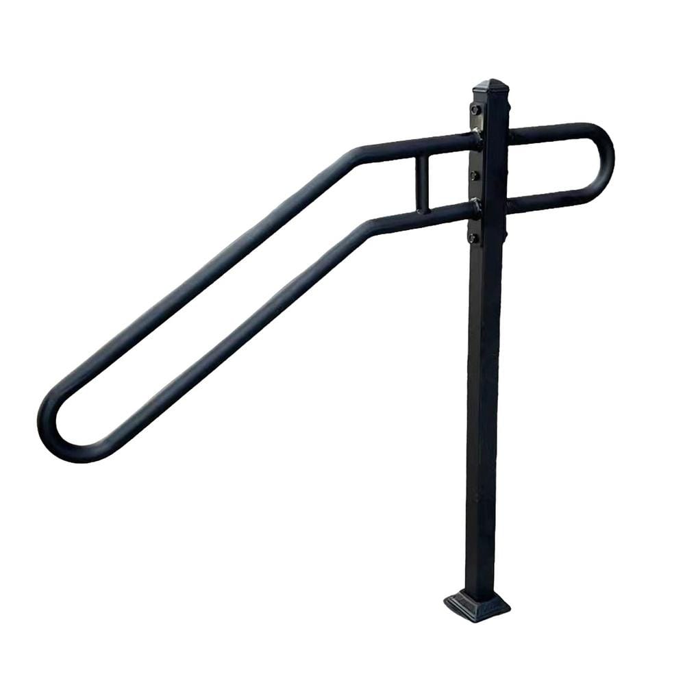 31.5 in. 9.5 in. L x 35.5 in. H SinglePost WroughtIronHandrails OutdoorStai