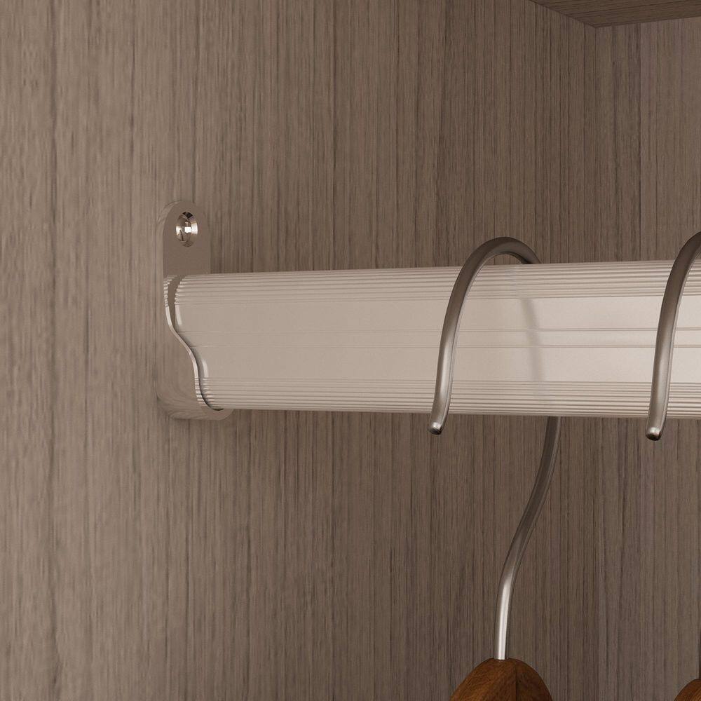 Light Oak Wood 66.9 in. Bedroom Wardrobe with Tempered Glass Doors, Corner Unit, Hanging Rod and Storage Drawers - thumbnail 6
