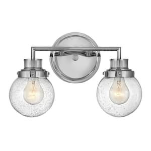 Poppy 14.75 in. 2-Light Chrome Vanity Light