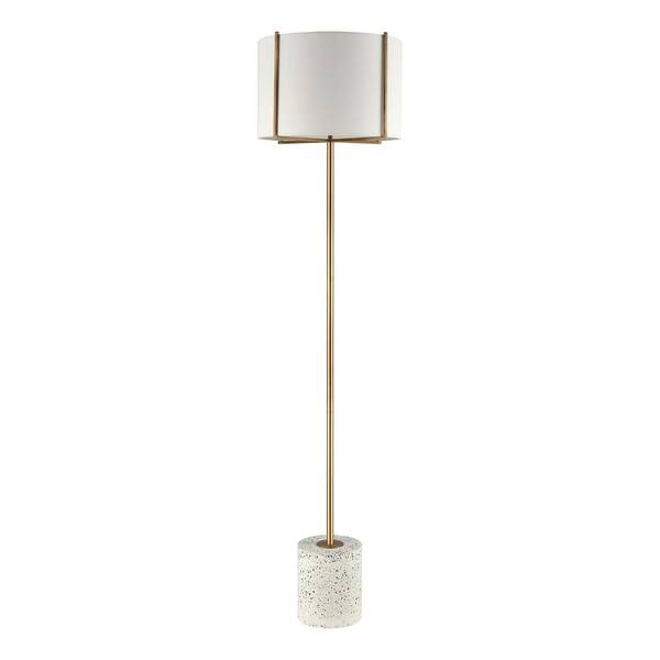 Titan Lighting Trussed 63 in. White Terazzo Floor Lamp TNFL