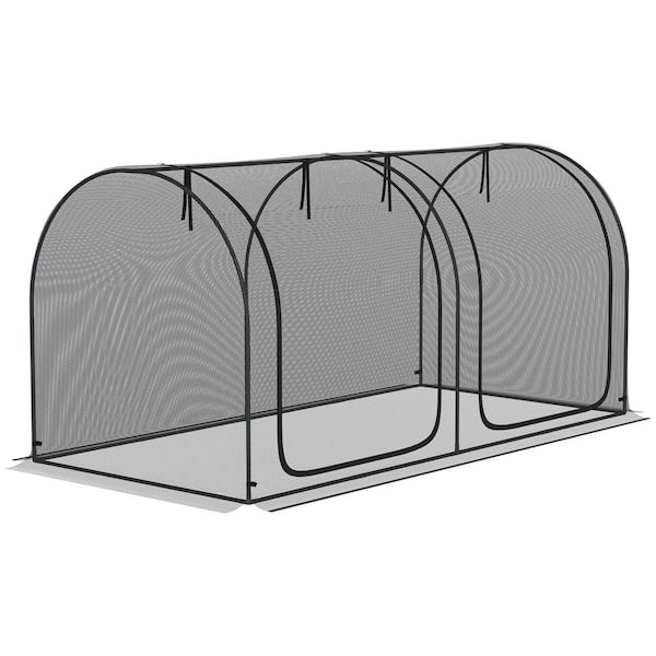 Outsunny 8 ft. x 4 ft. Black Plant Protection Tent