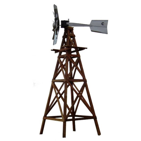 Outdoor Water Solutions 16 ft. Aeration Windmill 4 Legged Wooden Windmill