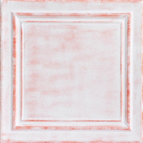 A La Maison Ceilings Line Art White Washed Copper 1.6 ft. x 1.6 ft. Decorative Foam Glue Up Ceiling Tile (21.6 sq. ft./Case)