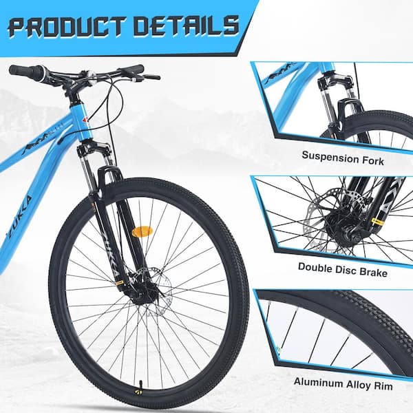 29 in. Aluminum Mountain Bike in Blue XZ506BZ12 - The Home Depot