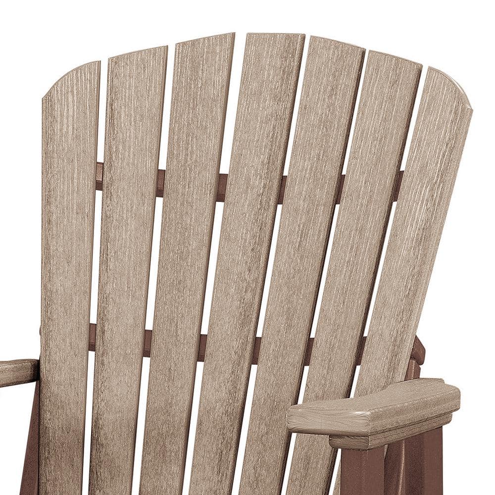 Amish-Made Weatherwood & Tudor Brown Fan Back Outdoor Glider