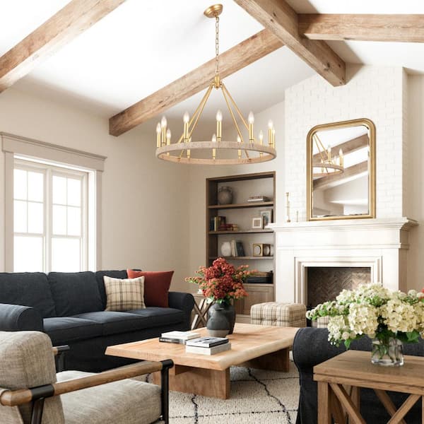 LWYTJO Calvin 12 Light Gold Candle Style Farmhouse Dimmable