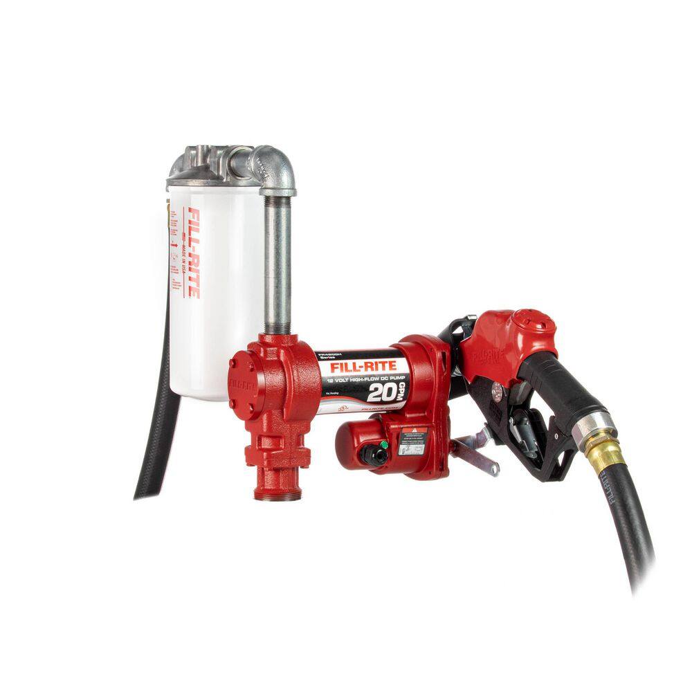 12V 20 GPM 1/4 HP Fuel Transfer Utility Pump w/ Unleaded Auto Nozzle, Disch
