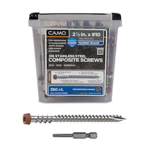 #10 2-1/2 in. 316 Stainless Steel Star Drive Redwood Composite Deck Screws (350-Count)