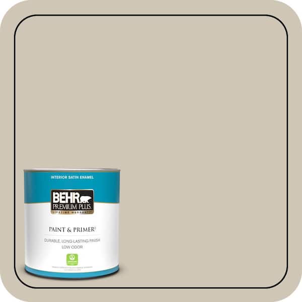BEHR PREMIUM PLUS 1 qt. #N310-3 Sandstorm Satin Enamel Low Odor Interior Paint & Primer