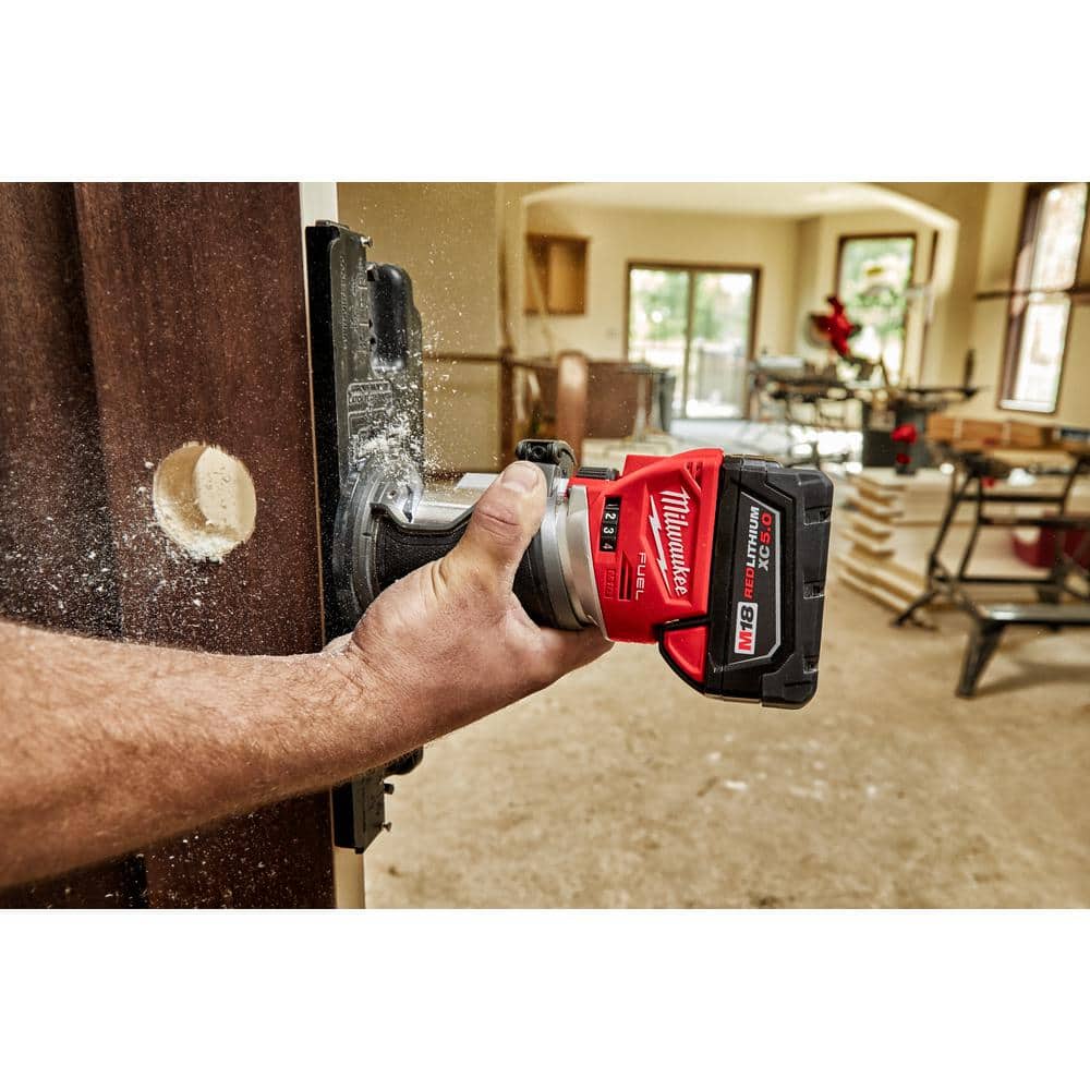 Milwaukee 2723-20-48-11-1850 M18 FUEL 18V Lithium-Ion Brushless Cordless Compact Router with M18 5.0 Ah Battery Image 81 - Milwaukee 2723-20-48-11-1850 M18 FUEL 18V, 15 AMP, 4500 RPM