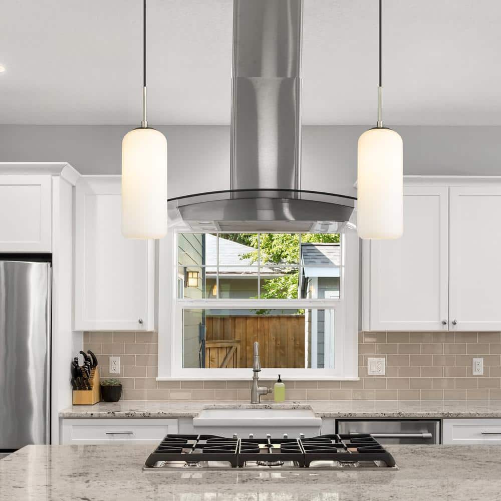 Monty 17" Brushed Nickel and Glass LED Pendant Light