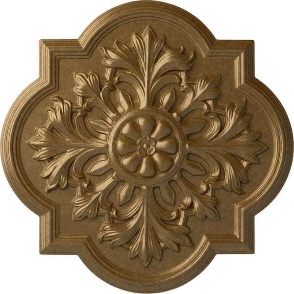 Ekena Millwork 20 in. x 1-3/4 in. Bonetti Urethane Ceiling Medallion (Fits Canopies upto 5-1/8 in.), Pale Gold