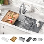 Lorelai 16 Gauge Stainless Steel 32 in. Single Bowl Undermount Workstation Kitchen Sink with Accessories
