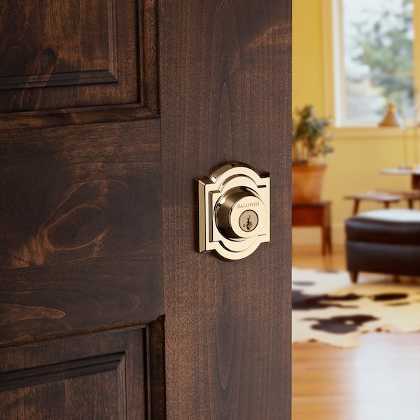 Baldwin Prestige Polished Brass Single Cylinder Arched Deadbolt