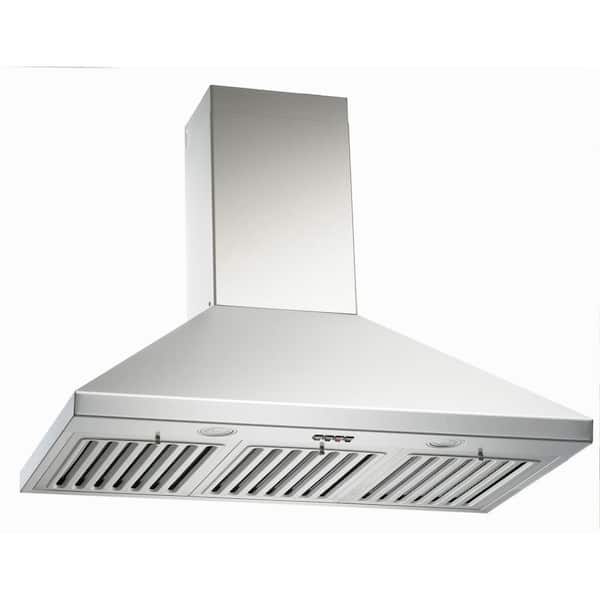 Photo 1 of 30 in. Wall Mount Range Hood in Stainless Steel with 3-Speed QuietMode with LED Lights