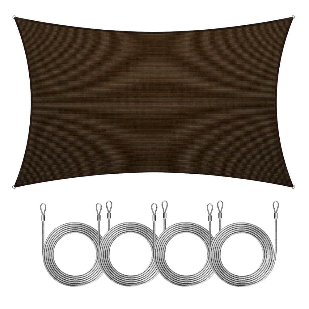 8 ft. x 16 ft. Rectangle Sun Shade Sail with Rope-Brown price history on PriceWatchPro