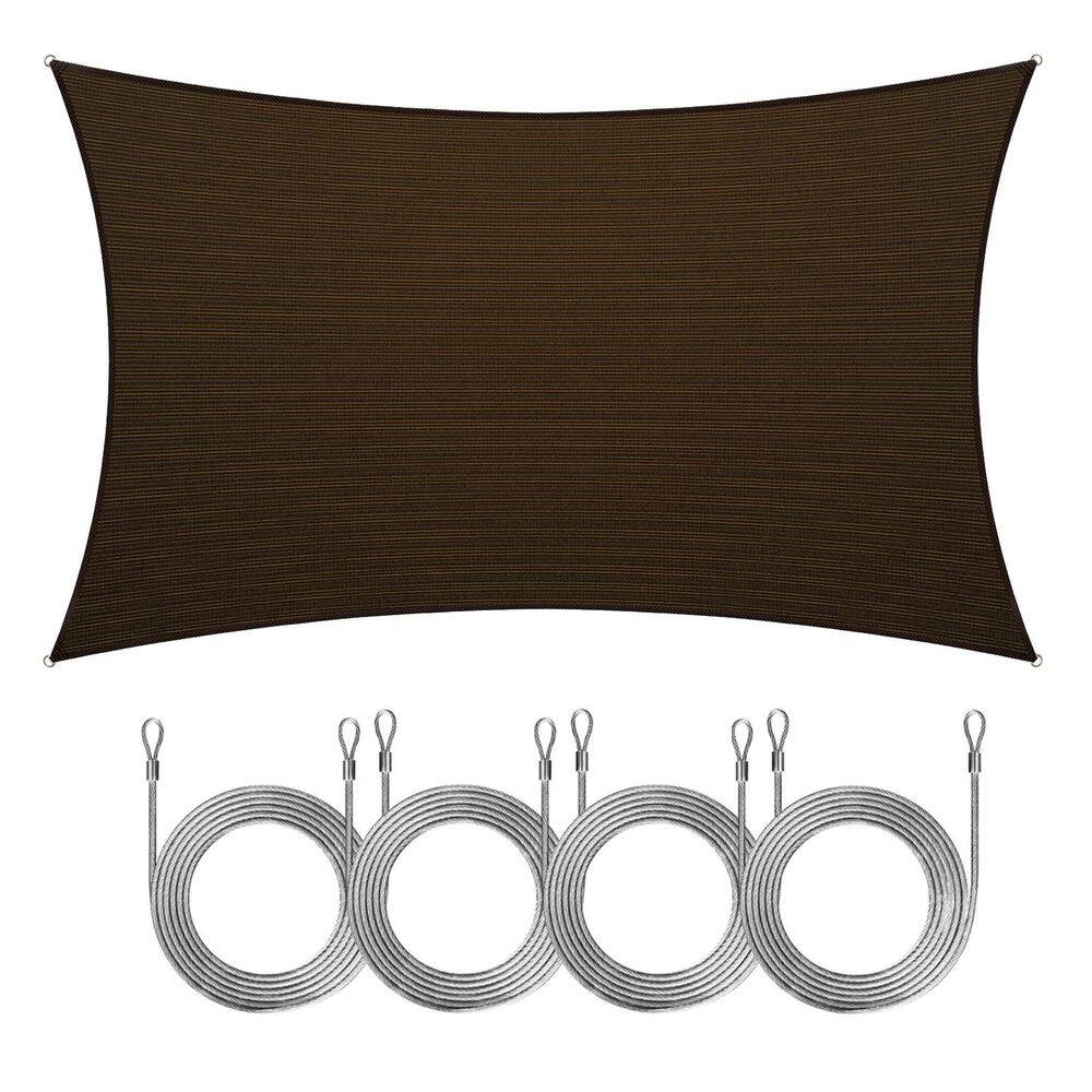 12 ft. x 20 ft. Rectangle Sun Shade Sail with Rope-Brown price history on PriceWatchPro