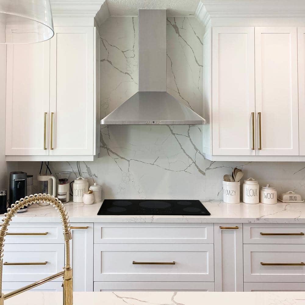 36" Stainless Steel Convertible Wall Mount Range Hood with Charcoal Filter