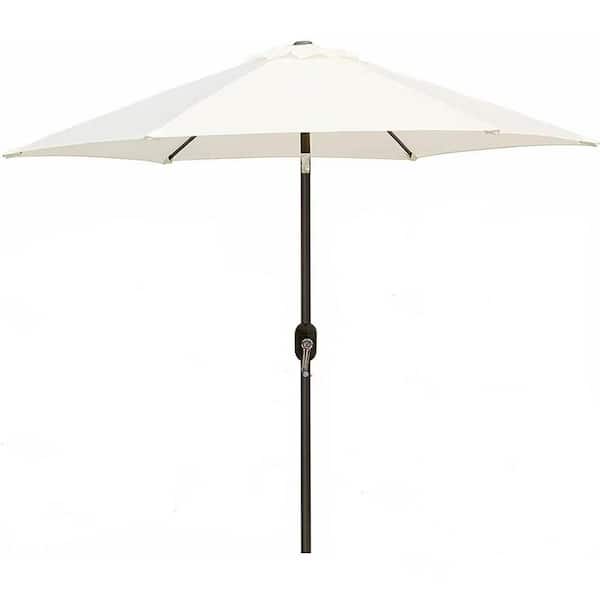 Cesicia 7.5 ft. Iron Outdoor Market Patio Umbrella in White