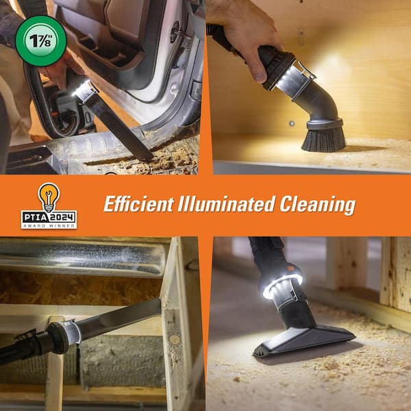 1-7/8 in. VT1736 LED Lighted Passthrough Accessory Cuff Shop Vacuum Attachment for RIDGID Wet Dry Vac Hoses and Wands