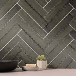 CRUZ BAY STUDIO Buckingham 3 in. x 16 in. Dark Grey Glazed