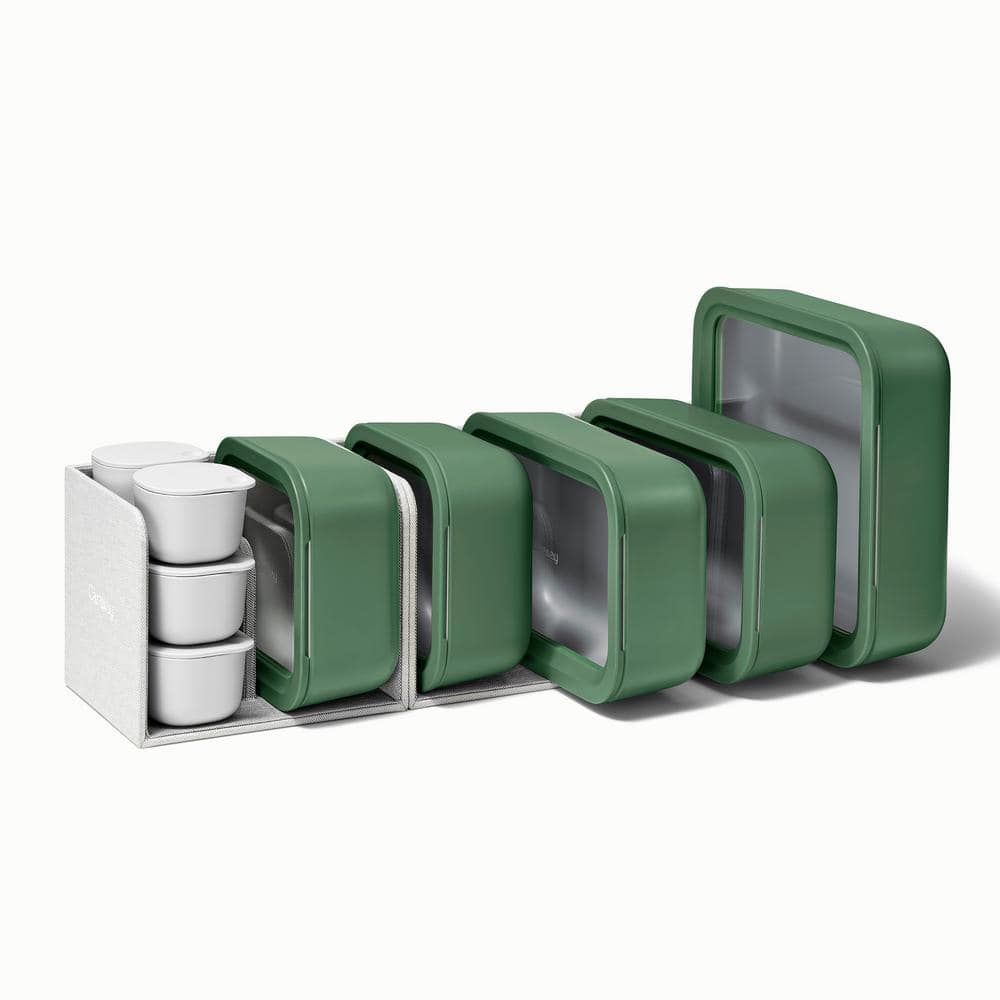 Sage 14-Piece Glass Food Storage Set with Ceramic Coating