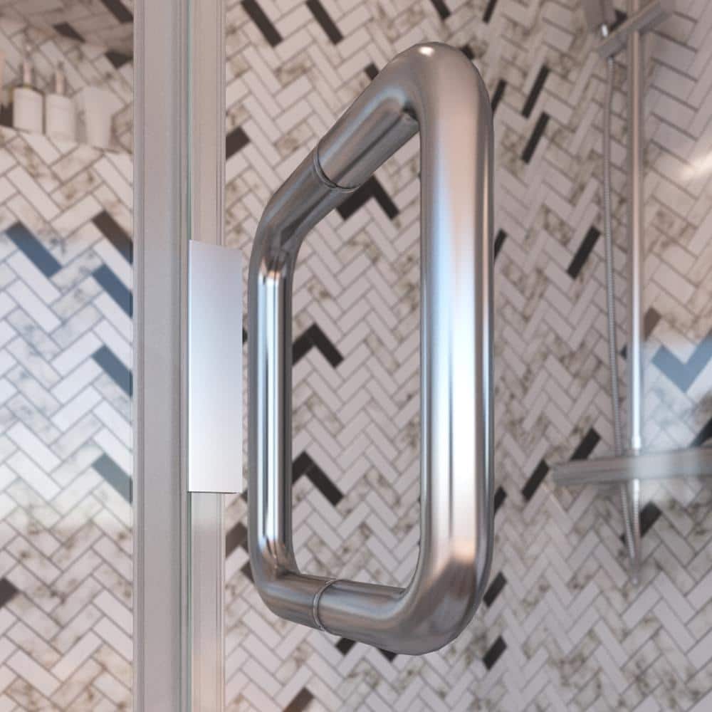 Elite Chrome Semi-Frameless Pivot Shower Door with Clear Glass