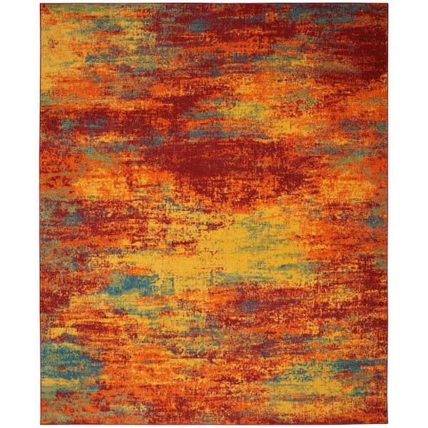 Essentials Flame 8 ft. x 10 ft. Abstract Contemporary Area Rug