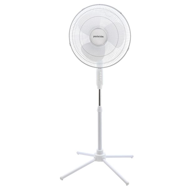 3 Speed 16 in. 50-Watt Oscillating Standing Fan in White