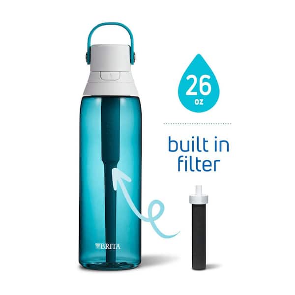 Brita Premium 26 oz. Filtering Water Bottle with BPA Free in Sea Glass Blue 10060258365198