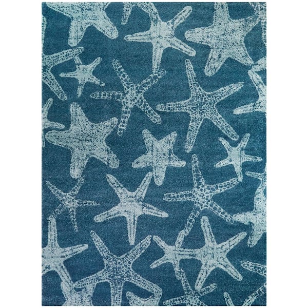 BALTA Leyton Blue 5 ft. x 7 ft. Starfish Print Area Rug