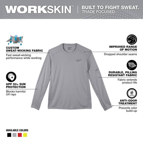 Milwaukee Men's Work Skin Medium Gray Light Weight Performance