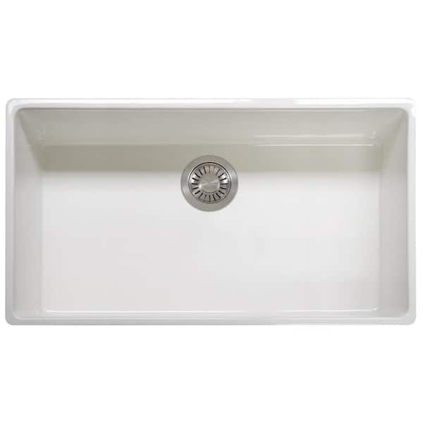 Franke Farmhouse/Apron-Front Fireclay 36 in. x 20 in. Single Bowl Kitchen Sink in White