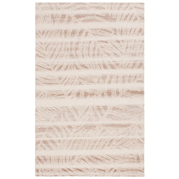 SAFAVIEH Metro Beige/Ivory 3 ft. x 5 ft. Striped Swirls Gradient Area Rug