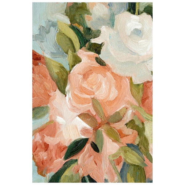Empire Art Direct "Floral Harmony II" Bouquet Free Floating Reverse Unframed Printed Tempered Art Glass Wall Art 48 in. x 32 in.