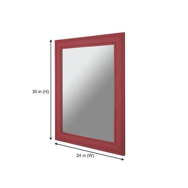 Pasadena Framed Rectangle Mirror - Holiday Red