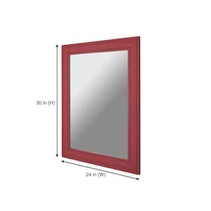 Medium Traditional Ruby Red Framed Mirror (24 in. W x 30 in. H)