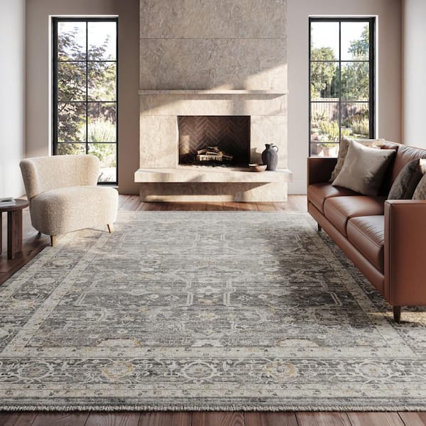 Lynx Slate Multicolor 9 ft. x 11 ft. All-over design Transitional Area Rug