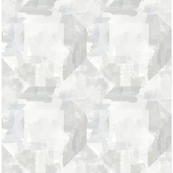 A-Street Prints Perrin Light Grey Gem Geometric Wallpaper Sample