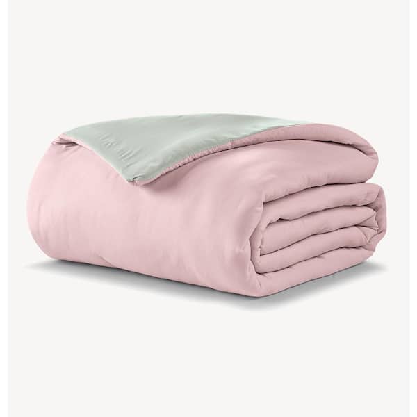 ELLA JAYNE Twin Reversible Brushed Down Alternative Microfiber Comforter Set In Rose/Sage