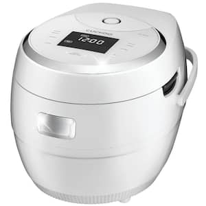 2.5 qt. White/Silver 10-cup Multi-functional Micom Electric Rice Cooker and Warmer 16-built-in programs