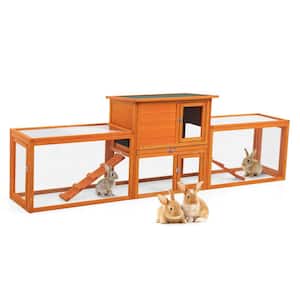 94-in. Wooden Rabbit Hutch With Pull-out Tray, Large