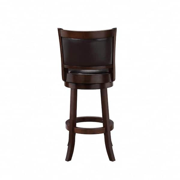 Benjara Liam 30 in. Ivory Backless Wood Barstool, Swivel Seat, High Density  Foam Cushion BM274278 - The Home Depot