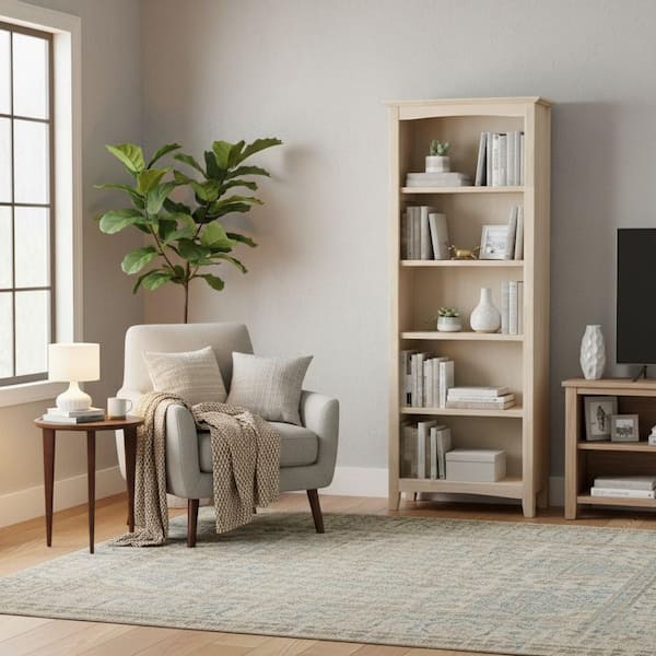 Unfinished Shaker Bookcase - 60"H